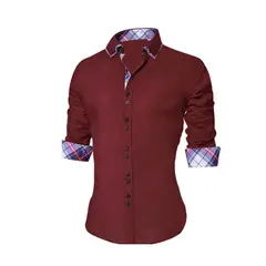 GENERAL - Camisa Para Hombre Manga Larga Elegante Moderno Vinotinto