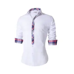 GENERAL - Camisa Hombre Manga Larga Moda Elegante Moderno Blanco