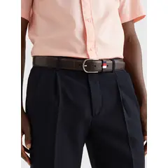 TOMMY HILFIGER - Cinturón Café Essential De Cuero