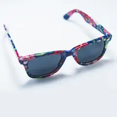 AT NIGHT SUNGLASSES - Gafas de sol At Night cuadradas vintage unisex Floral Azul