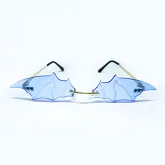 AT NIGHT SUNGLASSES - Gafas de sol At Night lente murcielago sin marco unisex Azul