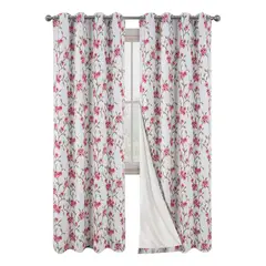 CASATUA - Cortina Blackout Estampada 100% Anti Luz, 2 Paños 140x220 - Beige-