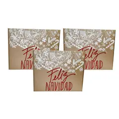 GENERICO - Caja Estuche Regalo Anchetas Rectangular Navidad Grande X3 U.