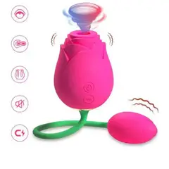 GENERICO - Vibrador Rosa Succionador de clítoris doble estimulación