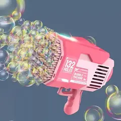 GENERICO - Pistola Burbujas Recargable De 132 Agujeros Electrica Rosa