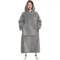GENERICO - Buzo Termico Oversize Capota Ovejera Adulto Unisex Unicolor