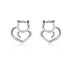 ALHAJAS - Aretes Topos Para Mujer Gato Fabricados En Plata 925_.