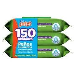 PETYS - Paño Humedo Mascota 150 Unidades