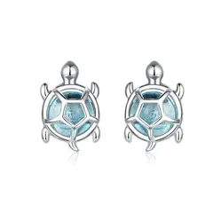 GENERICO - Aretes Topos Tortuga Para Mujer Fabricados En Plata
