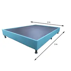 GENERICO - Base Cama king size moderna 200 X 200 Tela Color azul