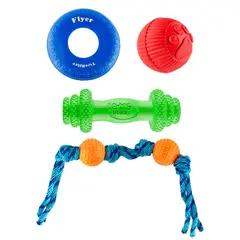 ENERGY PLUS - Combo 4 Juguetes para Perros Grandes, pelota, hueso, kong