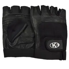 K6 - Guantes Para Gimnasio De Cuero Strong Negro Talla L