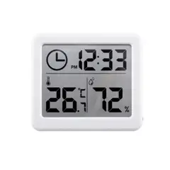 GENERICO - Termohigrometro de Escritorio PD-WDJ-01 Medidor Humedad Temperatura Reloj Display