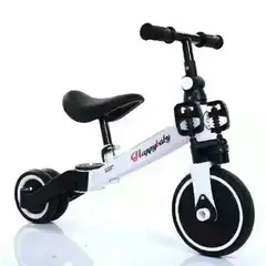 GENERICO - Triciclo Con Guía Y Bicicleta Inicación 5 En 1 Bebe BLANCO