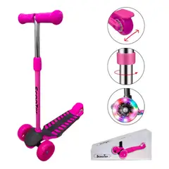 GENERICO - Patineta Scooter Kick And Ride Llantas Anchas Y Luces Rosa