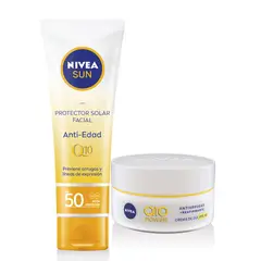 NIVEA - PROTECCIÓN SOLAR ANTIEDAD BLOQUEADOR + CREMA ANTIARRUGAS