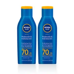 NIVEA - Bloqueador Protección & Hidratación Fps 70 200ml x 2