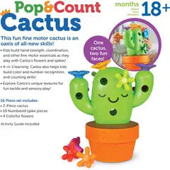 LEARNING RESOURCES - Juego De Motricidad Fina Carlos El Cactus Números Colores