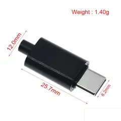 GENERICO - Conector Usb Tipo C Macho 65W 5A 12x25mm