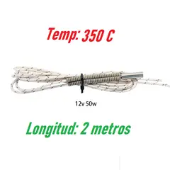 GENERICO - Cartucho Calentador Resistencia Hotend 12V 50W 6x20mm x 2mt