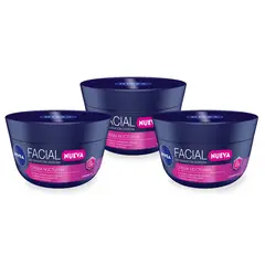 NIVEA - CREMA FACIAL CUIDADO NOCHE 100ml X3