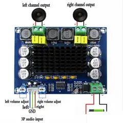 GENERICO - Amplificador Audio Estereo XH-M543 TPA3116d2 2x120W 120W 12-26V