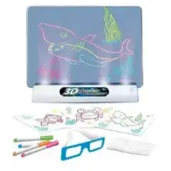 GENERICO - Magic pad 3d tablero de dibujo infantil gafas y marcadores.