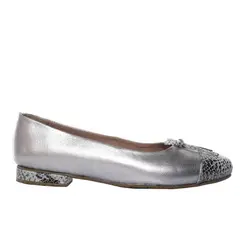 ZAVATTY - Baleta para mujer H-RUT PLATA CUERO