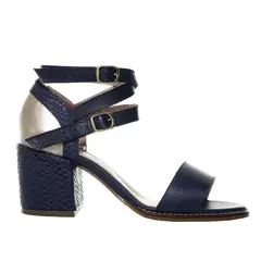 ZAVATTY - Sandalia tacon para mujer H-LAURA AZUL CUERO
