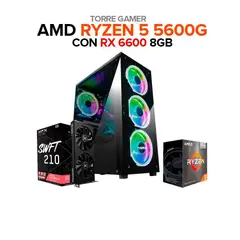 AMD - TORRE GAMER RYZEN 5 5600G /16GB RAM /RX6600 8GB /1TB SSD /BOARD A520