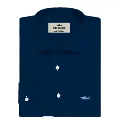 SALVADOR BEACHWEAR - Camisa Salvador Azul Oscura