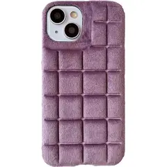 GENERICO - Forro Funda Peluche Morado Para ¡Phone 13 Pro