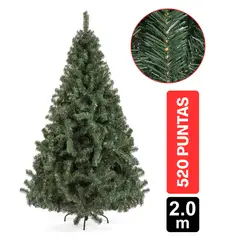 GIO HOME - Arbol de Navidad Pino London 2.00m Verde 520 Ramas