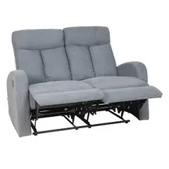 MUEBLES FIOTTI - Sofa Reclinable 2 Puestos Gris Poliester Trudy