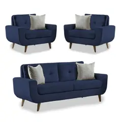 GENERICO - Juego de Sala 3 1 1 Kamille Azul Cobalto