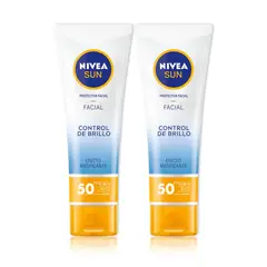 NIVEA - Bloqueador Anti-brillo Facial Fps 50 50ml x2