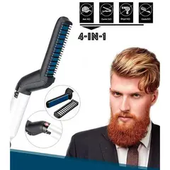 NOVA - Cepillo peine alisador electrico hombres cabello barba