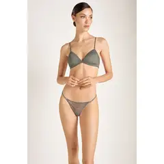 TOUCHE LINGERIE - BRASIER TRIANGULAR EN TUL ESTAMPADO Y AROS EN ORO
