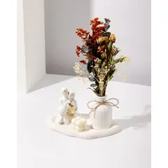 DECORACIONES ALE Y GABY - Centro Decorativo Kamelia jarron base velas y adornos