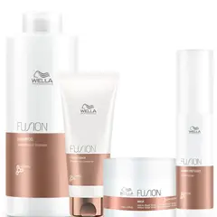 WELLA - Kit Fusion Shampoo Litro Acondiconador Macarilla Amino Refiller