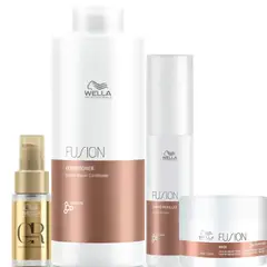 WELLA - Kit Fusion Acondicionador Litro + Mascarilla + Oleo + Amino Refiller