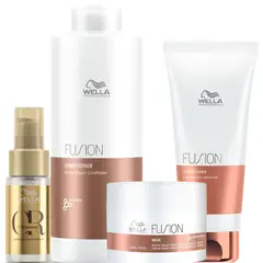 WELLA - Kit Fusion Shampoo Litro Acondicioandor oleo Mascarilla