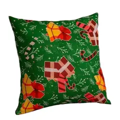 VOYPRE - Cojin Grande Con Diseño Navideño Verde Regalos