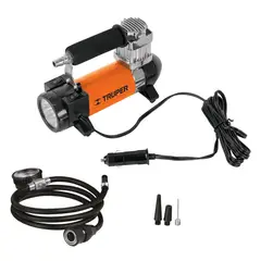 TRUPER - Compresor de aire 12 V portátil, para auto, incluye maletín,