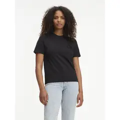 CALVIN KLEIN - Camiseta Con Cuello Redondo Y Logo Mujer Negro