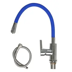 GENERICO - Grifo para lavaplatos cuello Flexible Azul con Ahorrador de agua