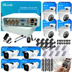 HILOOK - KIT CCTV HIKVISION DVR 8CH 1080P + 8 CÁMARAS DE SEGURIDAD 2MP + 100M UTP