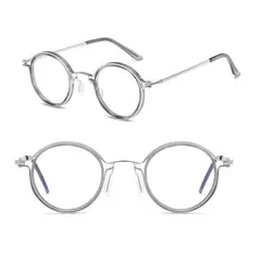 GENERICO - Montura Marco Gafas Redondas Óptica Protección De Luz Gris