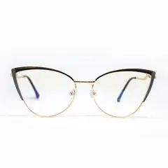 AT NIGHT SUNGLASSES - Marco óptico de lujo At night semi ojo de gato doradas