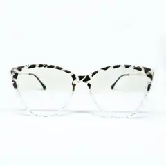AT NIGHT SUNGLASSES - Marco óptico de lujo At night semi redondas animal print transparente unisex